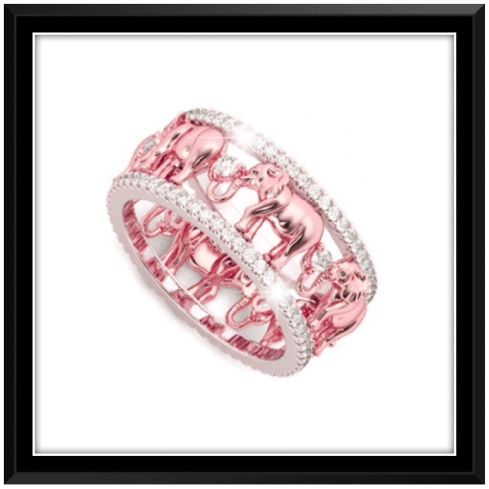 3D Elephant Ring Rose Gold